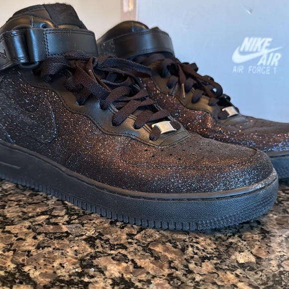 Nike Air Force 1 Black pearl Glitter Sneakers EUC 10.5 - Picture 4 of 17